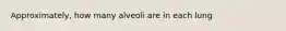 Approximately, how many alveoli are in each lung