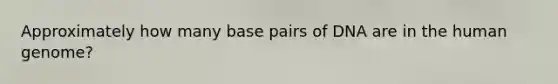 Approximately how many base pairs of DNA are in the human genome?