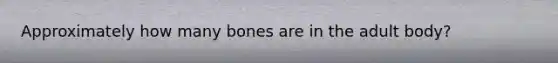 Approximately how many bones are in the adult body?