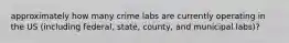 approximately how many crime labs are currently operating in the US (including federal, state, county, and municipal labs)?