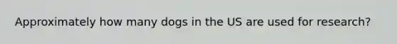 Approximately how many dogs in the US are used for research?