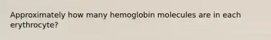 Approximately how many hemoglobin molecules are in each erythrocyte?