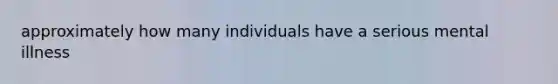 approximately how many individuals have a serious mental illness