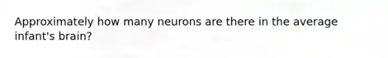 Approximately how many neurons are there in the average infant's brain?