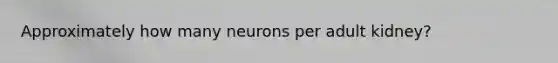 Approximately how many neurons per adult kidney?