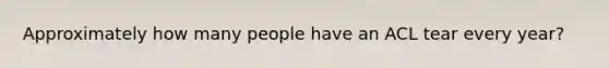 Approximately how many people have an ACL tear every year?