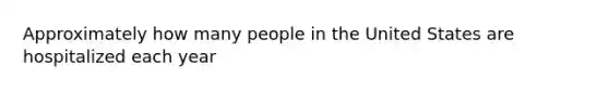 Approximately how many people in the United States are hospitalized each year