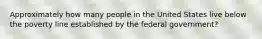 Approximately how many people in the United States live below the poverty line established by the federal government?