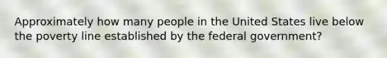 Approximately how many people in the United States live below the poverty line established by the federal government?