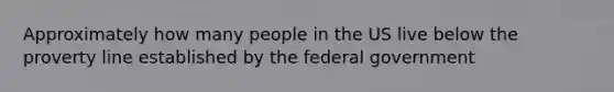 Approximately how many people in the US live below the proverty line established by the federal government