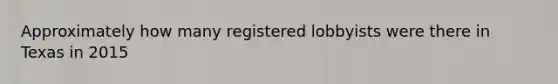 Approximately how many registered lobbyists were there in Texas in 2015