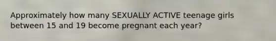 Approximately how many SEXUALLY ACTIVE teenage girls between 15 and 19 become pregnant each year?