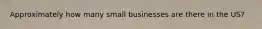 Approximately how many small businesses are there in the US?