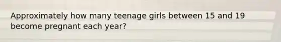 Approximately how many teenage girls between 15 and 19 become pregnant each year?