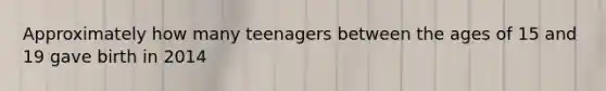 Approximately how many teenagers between the ages of 15 and 19 gave birth in 2014