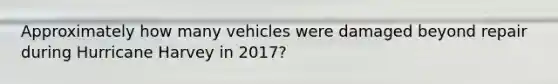 Approximately how many vehicles were damaged beyond repair during Hurricane Harvey in 2017?