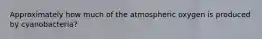 Approximately how much of the atmospheric oxygen is produced by cyanobacteria?