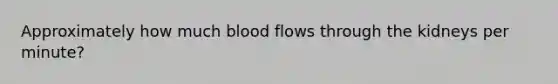 Approximately how much blood flows through the kidneys per minute?