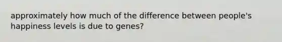 approximately how much of the difference between people's happiness levels is due to genes?