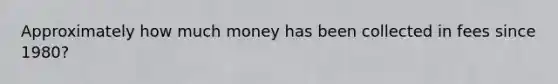 Approximately how much money has been collected in fees since 1980?