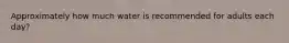 Approximately how much water is recommended for adults each day?