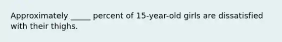 Approximately _____ percent of 15-year-old girls are dissatisfied with their thighs.