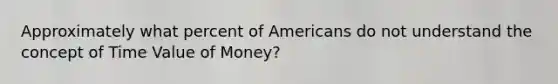 Approximately what percent of Americans do not understand the concept of Time Value of​ Money?