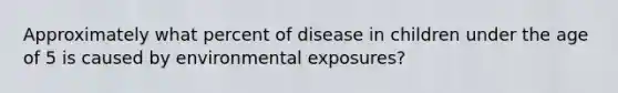 Approximately what percent of disease in children under the age of 5 is caused by environmental exposures?