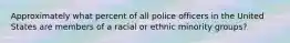 Approximately what percent of all police officers in the United States are members of a racial or ethnic minority groups?