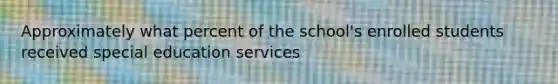 Approximately what percent of the school's enrolled students received special education services