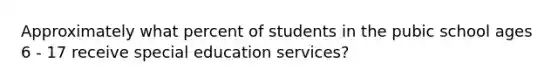 Approximately what percent of students in the pubic school ages 6 - 17 receive special education services?