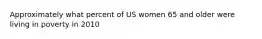 Approximately what percent of US women 65 and older were living in poverty in 2010