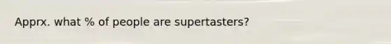 Apprx. what % of people are supertasters?