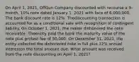 On April 1, 2021, OffGun Company discounted with recourse a 9-month, 10% note dated January 1, 2021 with face of 6,000,000. The bank discount rate is 12%. Thediscounting transaction is accounted for as a conditional sale with recognition of contingent liability. On October 1, 2021, the maker dishonored the note receivable. Theentity paid the bank the maturity value of the note plus protest fee of 50,000. On December 31, 2021, the entity collected the dishonored note in full plus 12% annual intereston the total amount due. What amount was received from the note discounting on April 1, 2021?