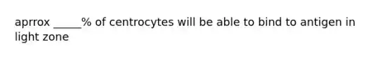aprrox _____% of centrocytes will be able to bind to antigen in light zone