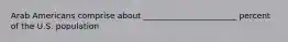 Arab Americans comprise about _______________________ percent of the U.S. population