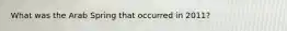 What was the Arab Spring that occurred in 2011?