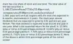 Aram has one share of stock and one bond. The total value of the two securities is 1,100. The bond has a YTM of 12.60 percent, a coupon rate of 9.60 percent, and a face value of1,000; pays semi-annual coupons with the next one expected in 6 months; and matures in 3 years. The stock pays annual dividends that are expected to grow by 4.82 percent per year forever. The next dividend is expected to be 13.40 and paid in one year. What is the expected return for the stock? A. 12.56% (plus or minus 0.03 percentage points) B. 12.64% (plus or minus 0.03 percentage points) C. 7.74% (plus or minus 0.03 percentage points) D. 7.82% (plus or minus 0.03 percentage points) E. None of the above is within 0.03 percentage points of the correct answer