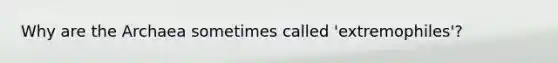 Why are the Archaea sometimes called 'extremophiles'?