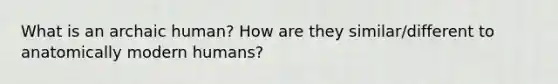 What is an archaic human? How are they similar/different to anatomically modern humans?