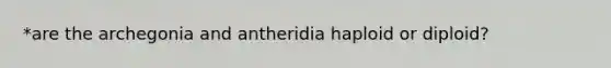 *are the archegonia and antheridia haploid or diploid?