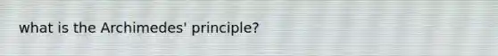 what is the Archimedes' principle?