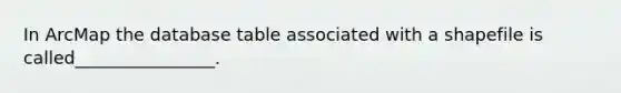 In ArcMap the database table associated with a shapefile is called________________.