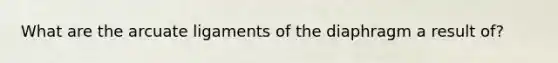 What are the arcuate ligaments of the diaphragm a result of?