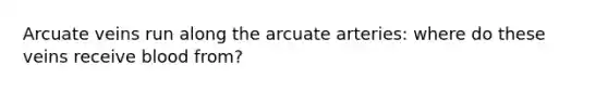 Arcuate veins run along the arcuate arteries: where do these veins receive blood from?