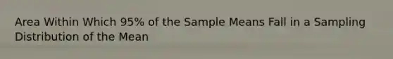 Area Within Which 95% of the Sample Means Fall in a Sampling Distribution of the Mean