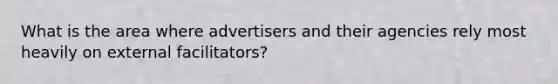 What is the area where advertisers and their agencies rely most heavily on external facilitators?