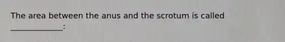 The area between the anus and the scrotum is called _____________: