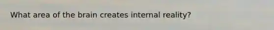 What area of the brain creates internal reality?
