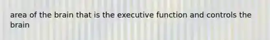 area of the brain that is the executive function and controls the brain